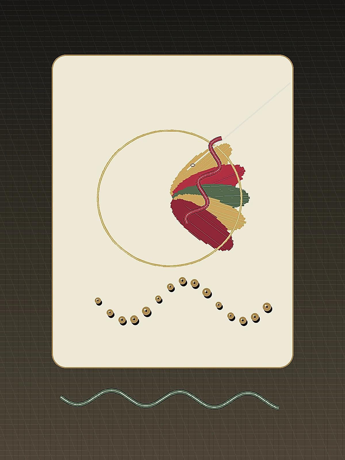 Example image of needle and hand-applied embroidery stitches
